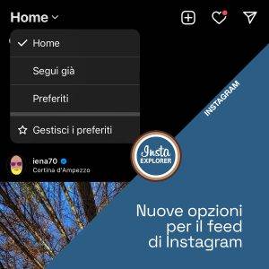 Nuove opzioni per il feed di Instagram